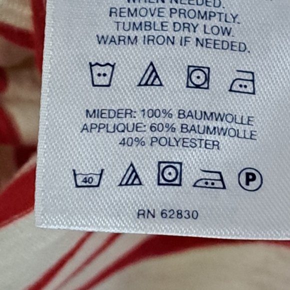 20W-22W Lands End summer striped and embroidered red and white tank top - Picture 5 of 5